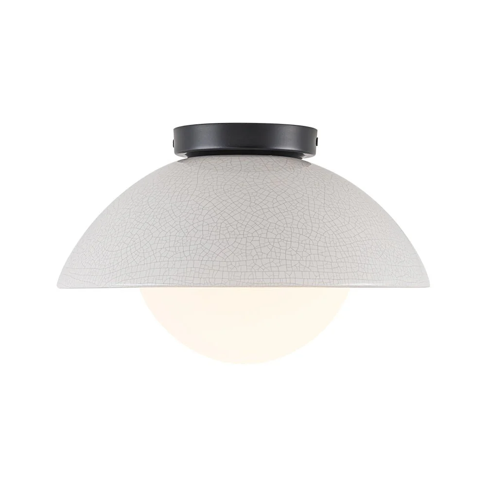 1-Light Ceramic Dome Frosted Shade Semi Flush Mount - Image 17