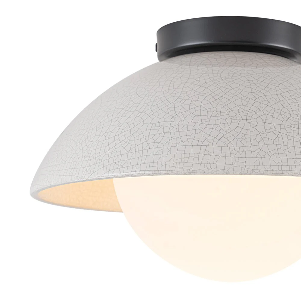 1-Light Ceramic Dome Frosted Shade Semi Flush Mount - Image 19