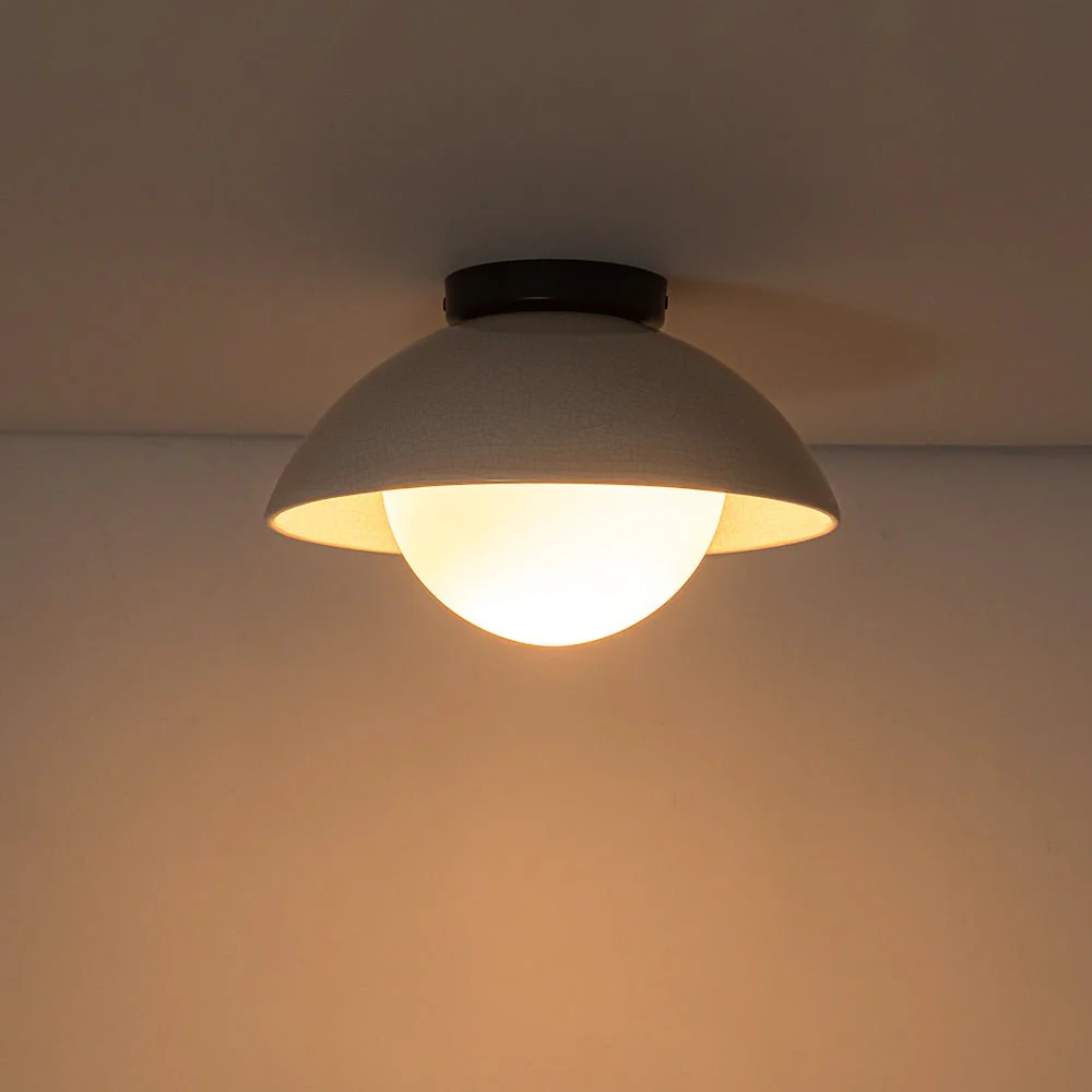 1-Light Ceramic Dome Frosted Shade Semi Flush Mount - Image 21
