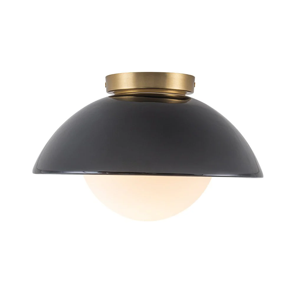 1-Light Ceramic Dome Frosted Shade Semi Flush Mount - Image 8