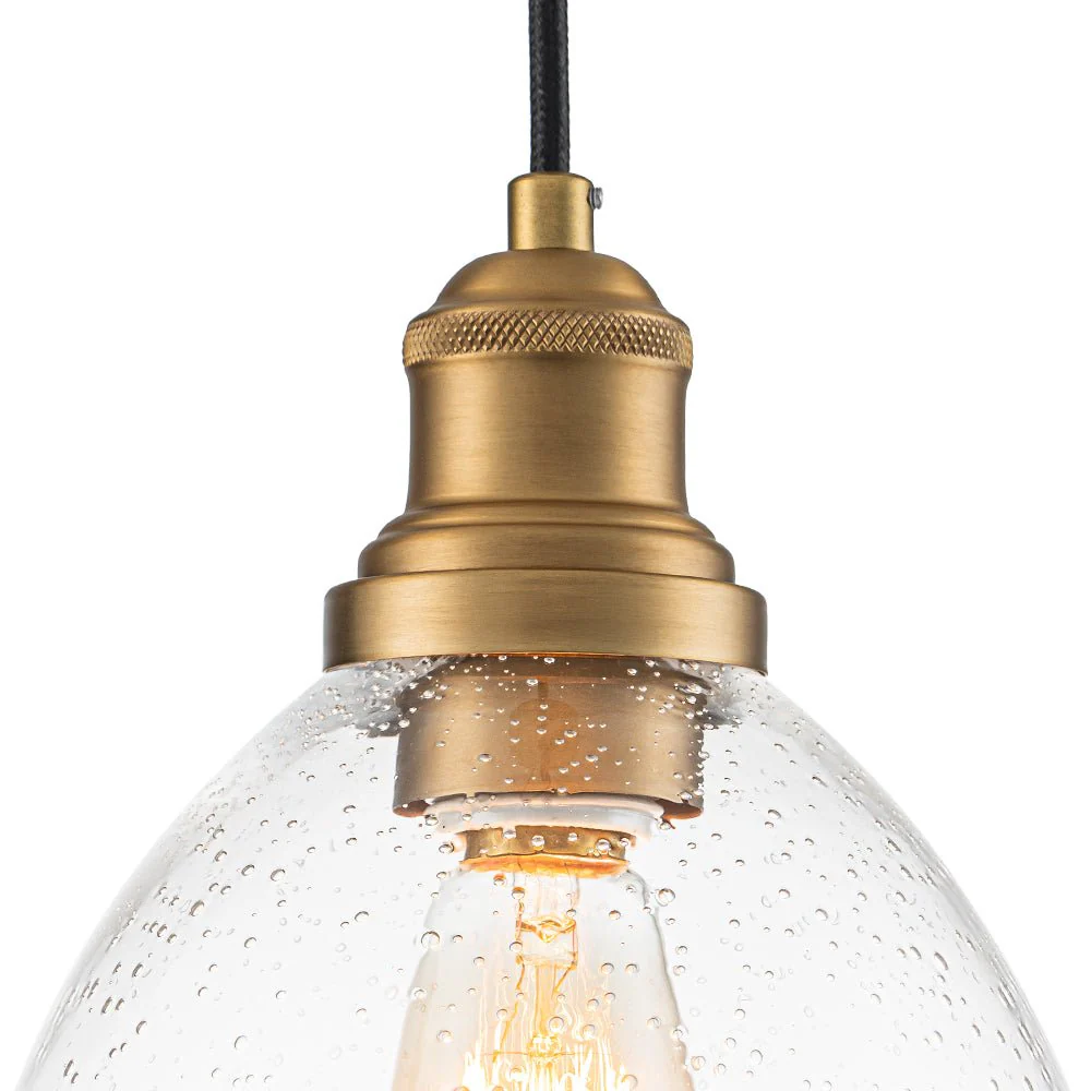 1-Light Seeded Glass Bell Dome Kitchen Pendant Light - Image 11