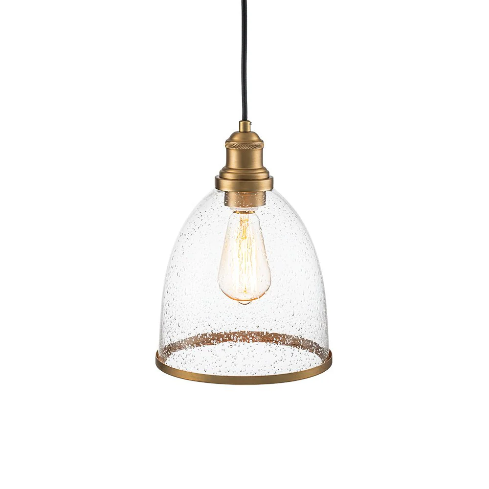 1-Light Seeded Glass Bell Dome Kitchen Pendant Light - Image 16