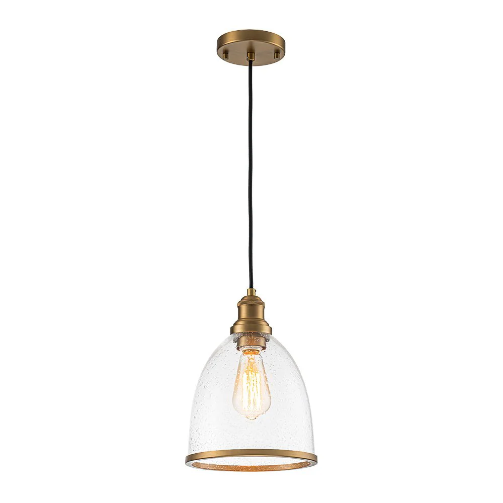 1-Light Seeded Glass Bell Dome Kitchen Pendant Light - Image 3