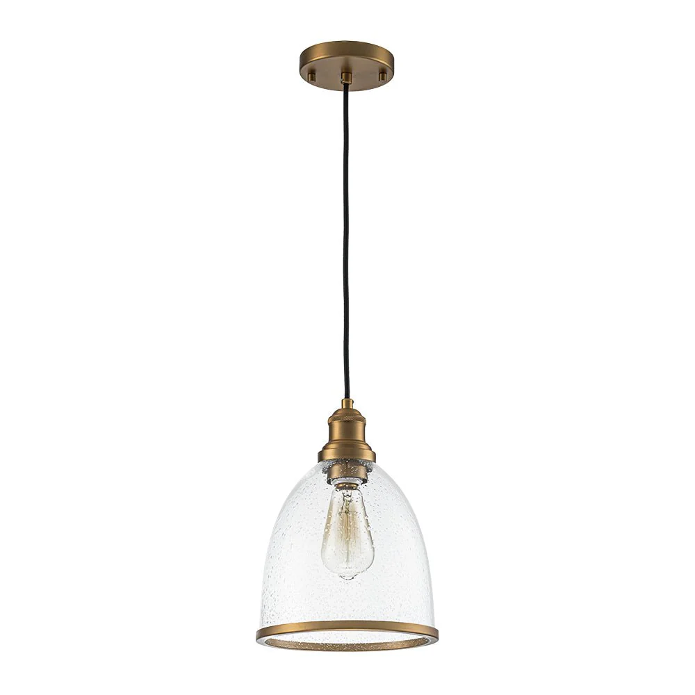 1-Light Seeded Glass Bell Dome Kitchen Pendant Light - Image 4