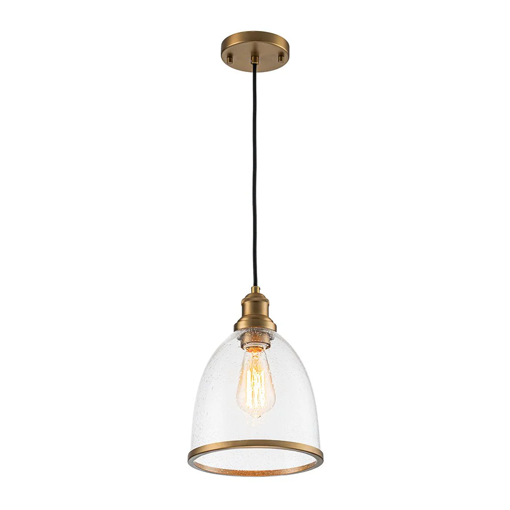 1-Light Seeded Glass Bell Dome Kitchen Pendant Light - Image 7