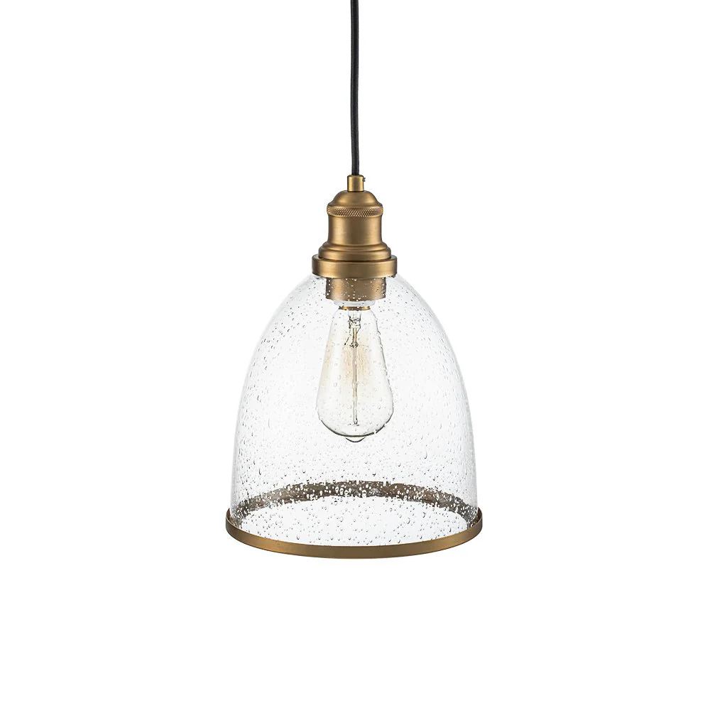 1-Light Seeded Glass Bell Dome Kitchen Pendant Light - Image 8