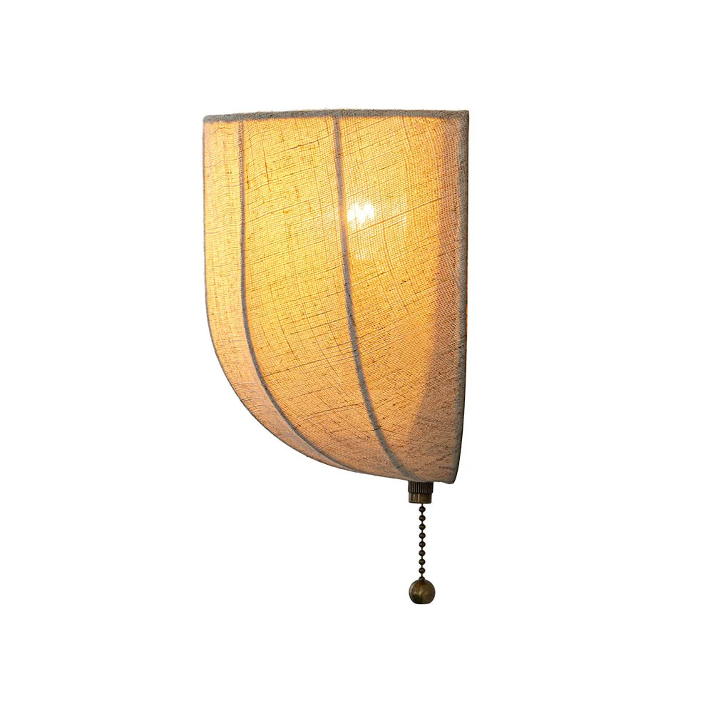 1-Light Vintage Natural Fabric Linen Cage Wall Sconce - Image 10