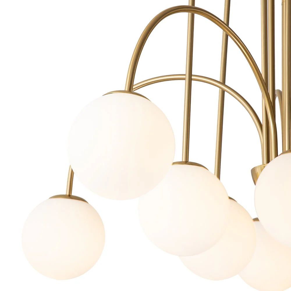 10-Light Frosted Glass Globe Bubble Chandelier - Image 10