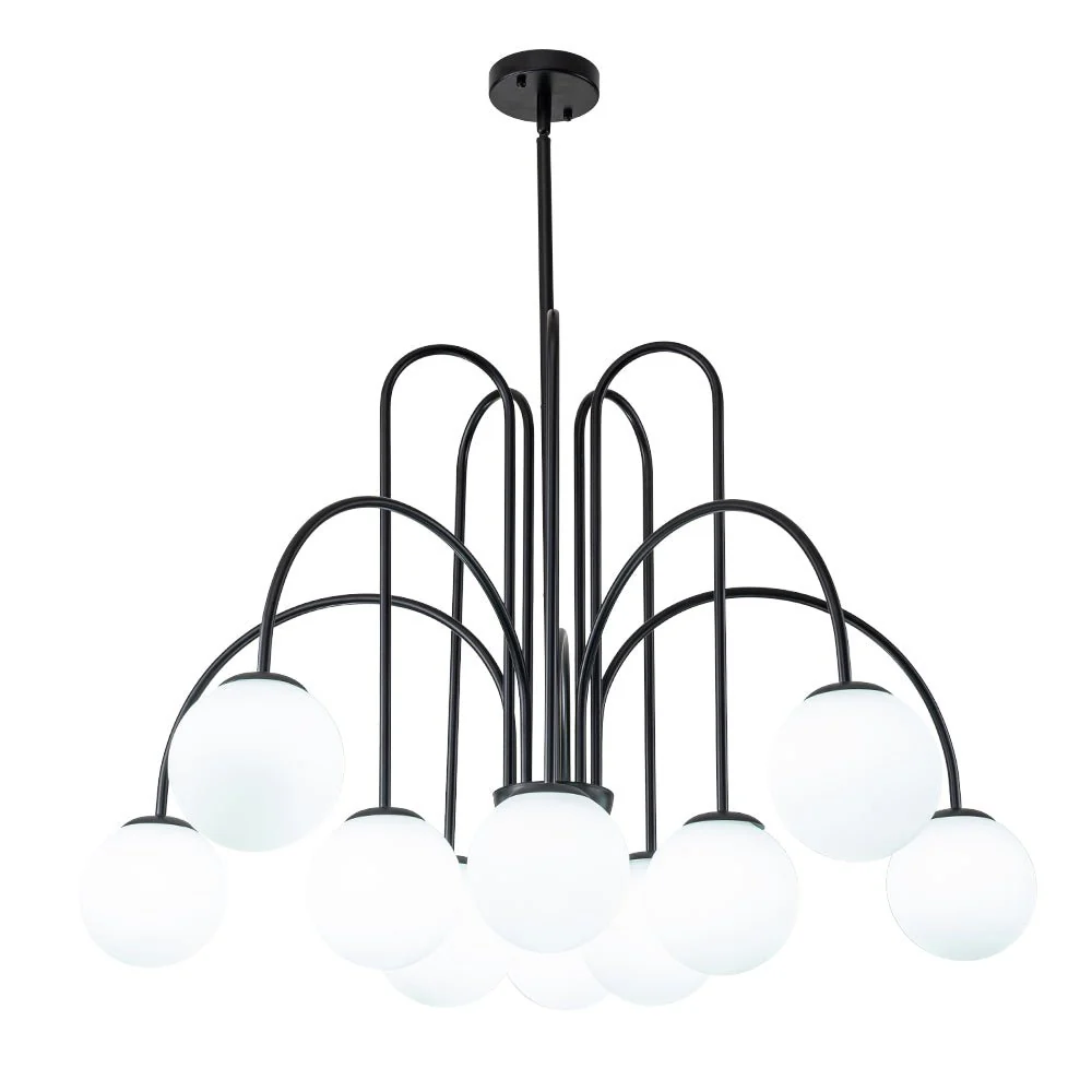 10-Light Frosted Glass Globe Bubble Chandelier - Image 12