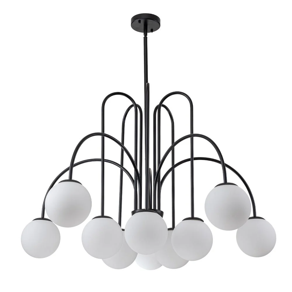 10-Light Frosted Glass Globe Bubble Chandelier - Image 13
