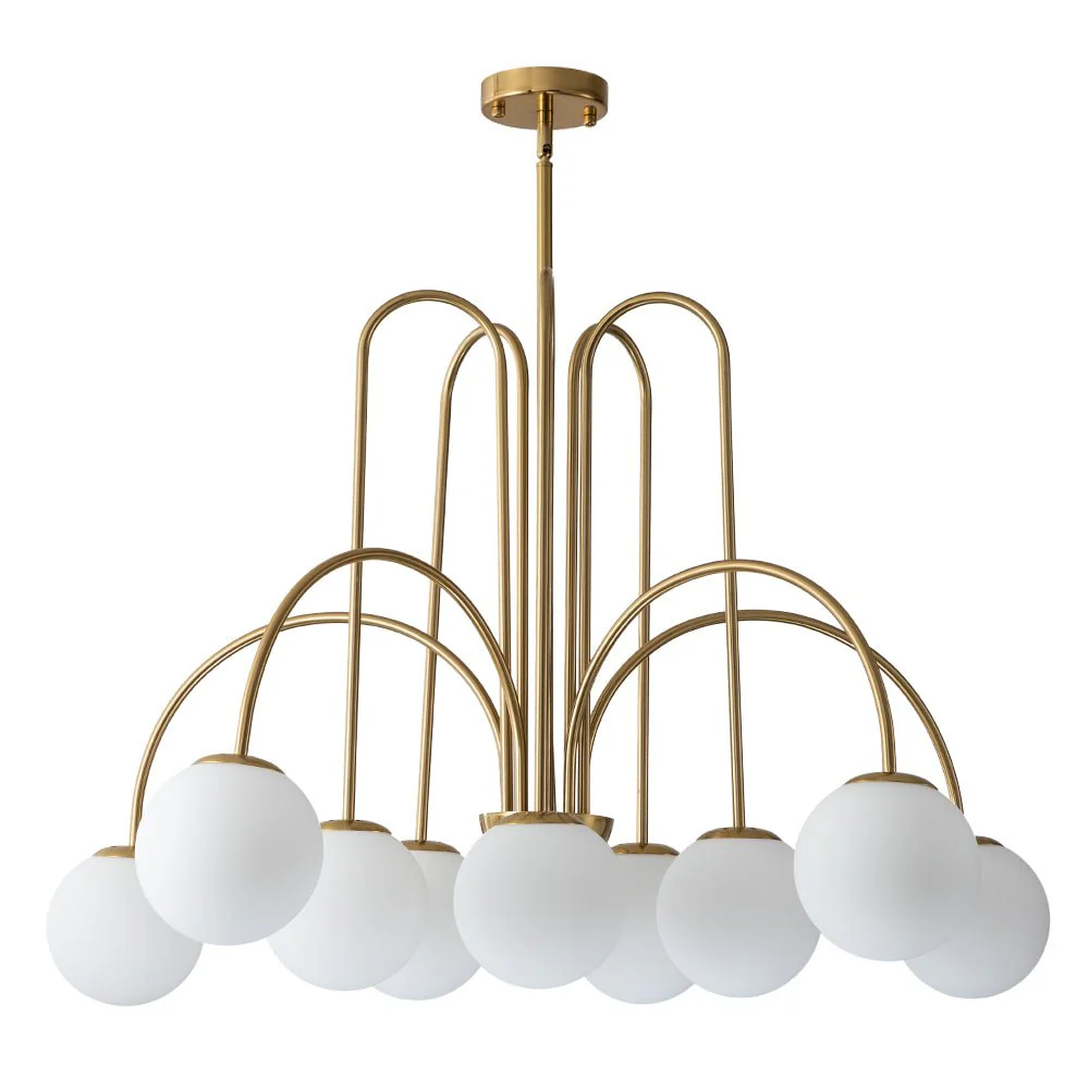 10-Light Frosted Glass Globe Bubble Chandelier - Image 7