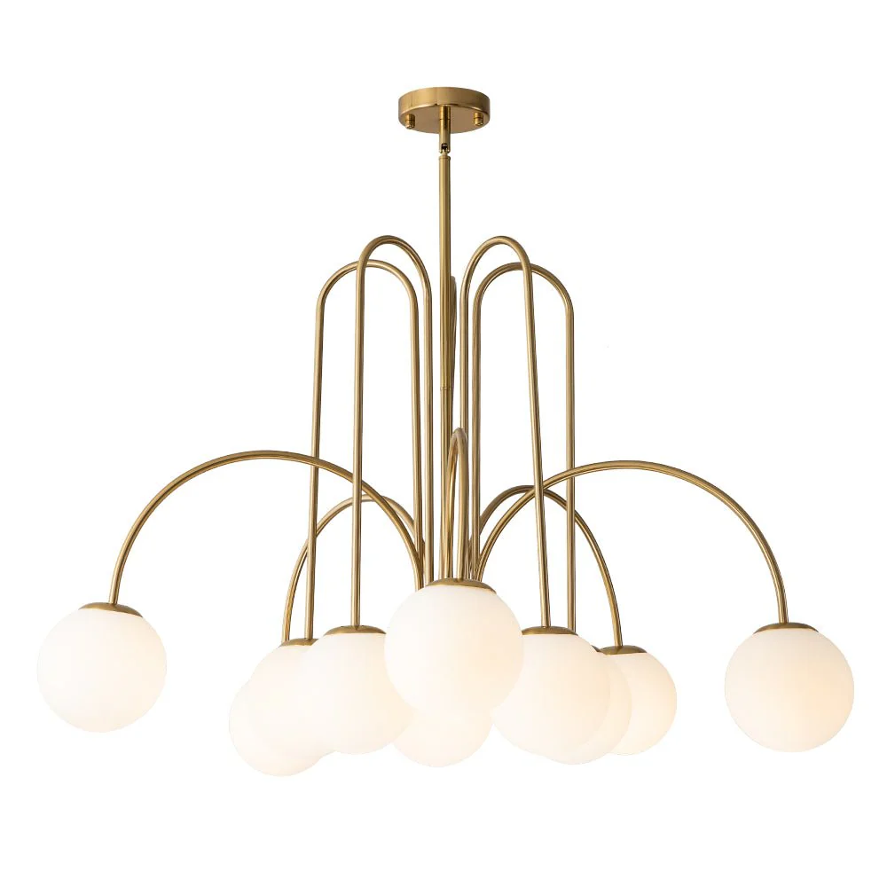 10-Light Frosted Glass Globe Bubble Chandelier - Image 8