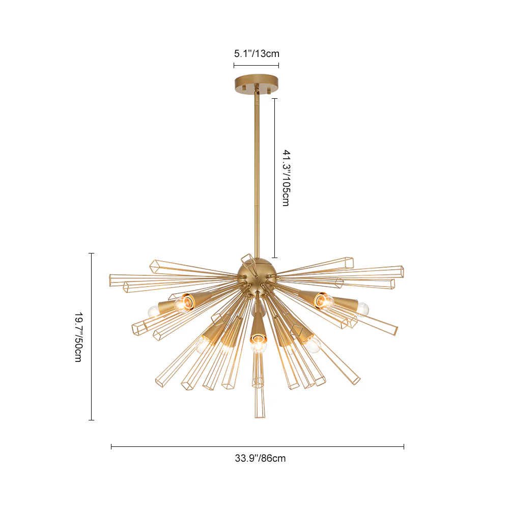 10-Light Geometric Sputnik Sunburst Chandelier - Image 14