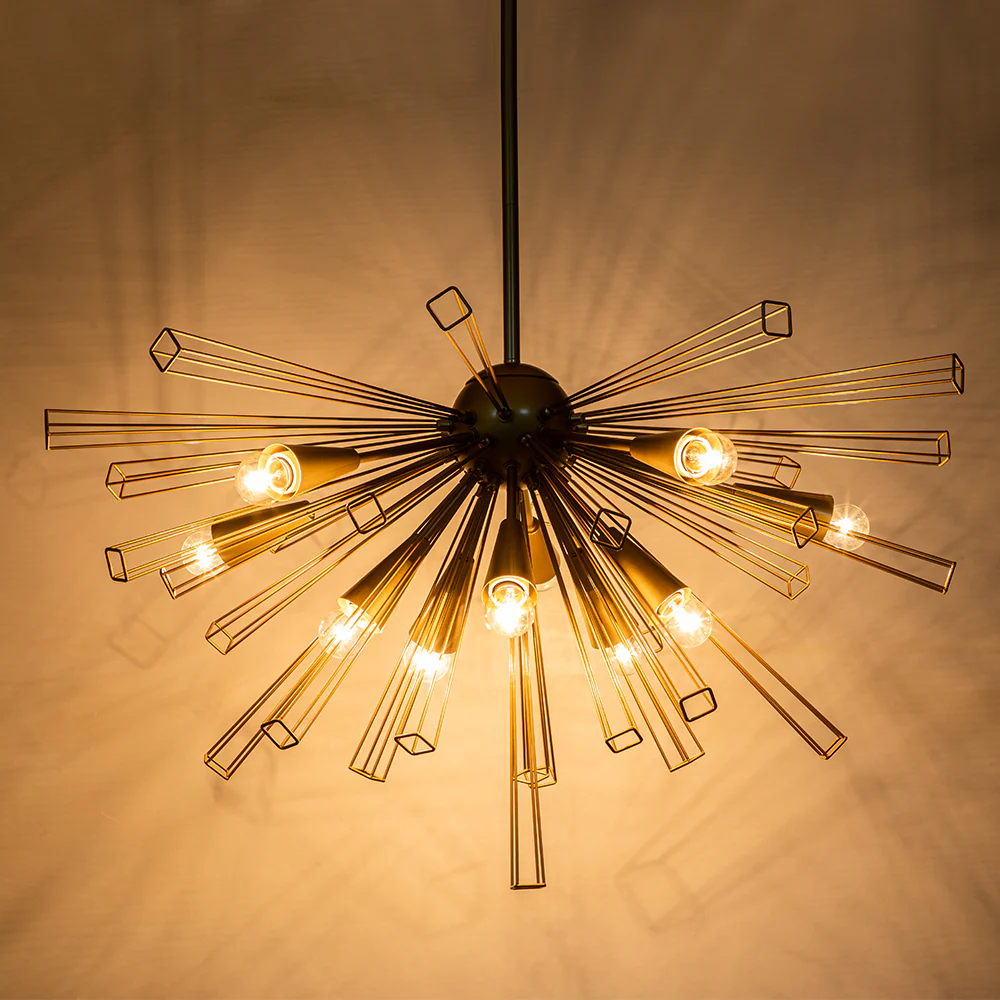 10-Light Geometric Sputnik Sunburst Chandelier - Image 9