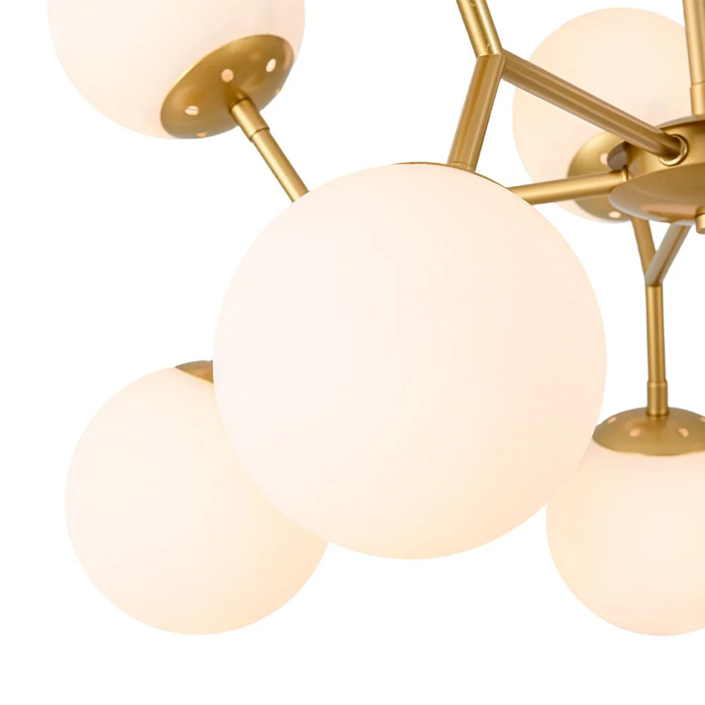 10-Light Opal Glass Globe Bubble Sputnik Branch Chandelier - Image 13