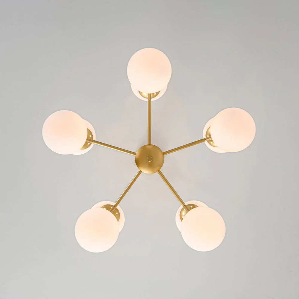10-Light Opal Glass Globe Bubble Sputnik Branch Chandelier - Image 16
