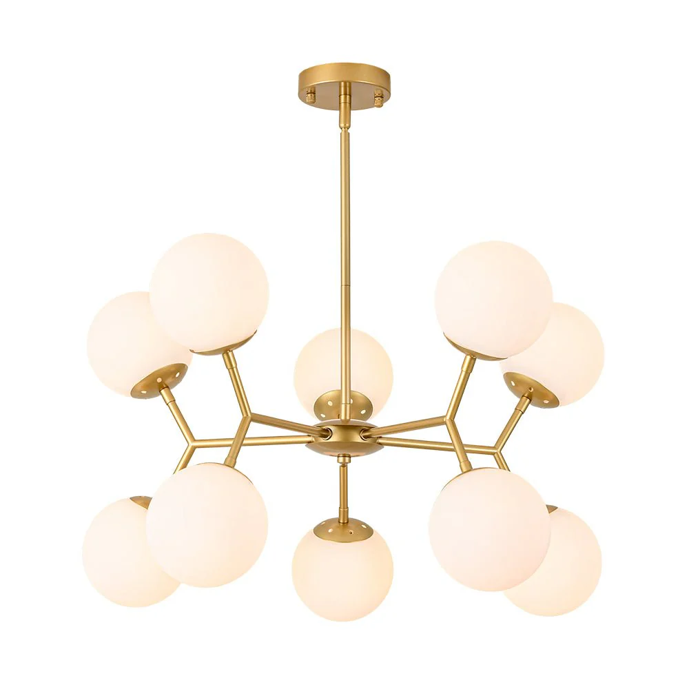 10-Light Opal Glass Globe Bubble Sputnik Branch Chandelier - Image 3