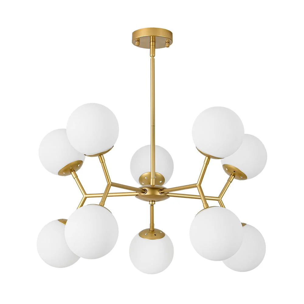 10-Light Opal Glass Globe Bubble Sputnik Branch Chandelier - Image 4