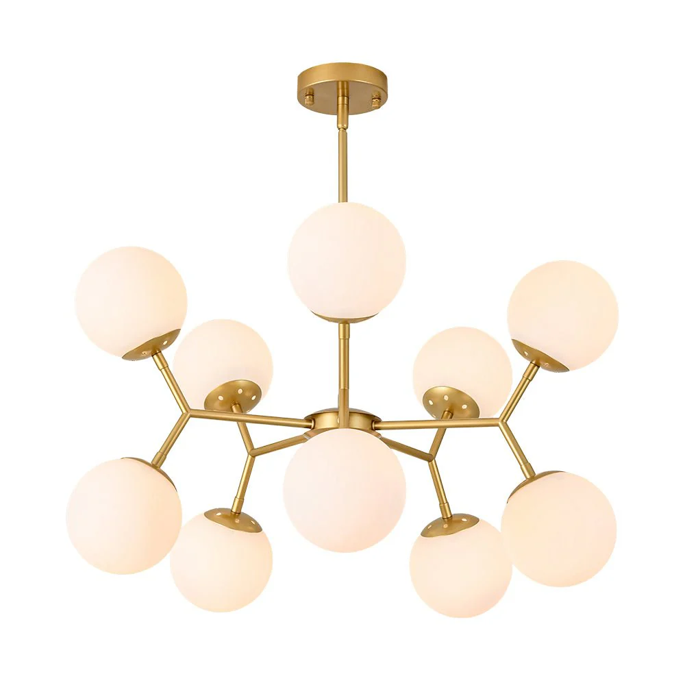 10-Light Opal Glass Globe Bubble Sputnik Branch Chandelier - Image 6