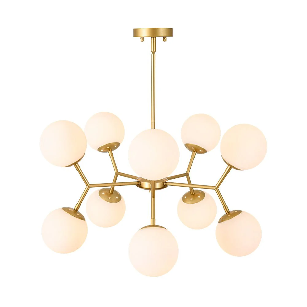 10-Light Opal Glass Globe Bubble Sputnik Branch Chandelier - Image 9