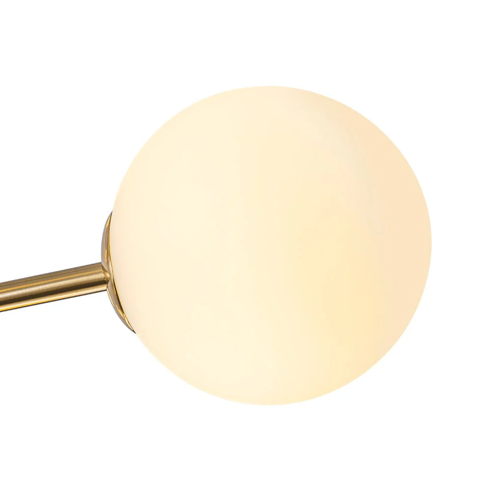 12-Light Brass Firework Opal Glass Globe Sputnik Chandelier - Image 13