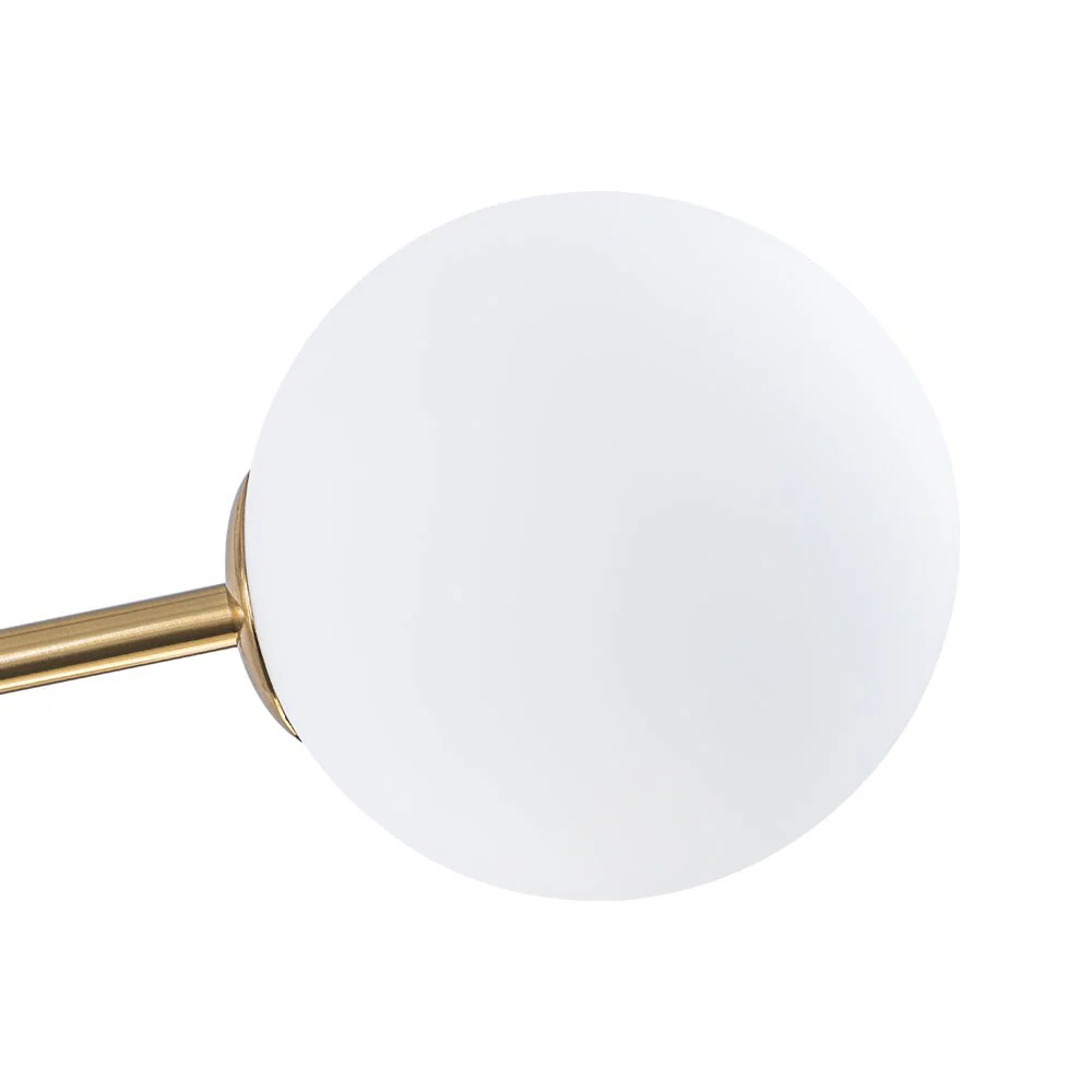 12-Light Brass Firework Opal Glass Globe Sputnik Chandelier - Image 14
