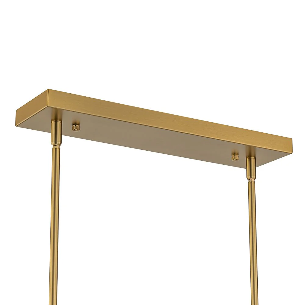 12-Light Brass Frosted Glass Bubble Linear Chandelier - Image 9