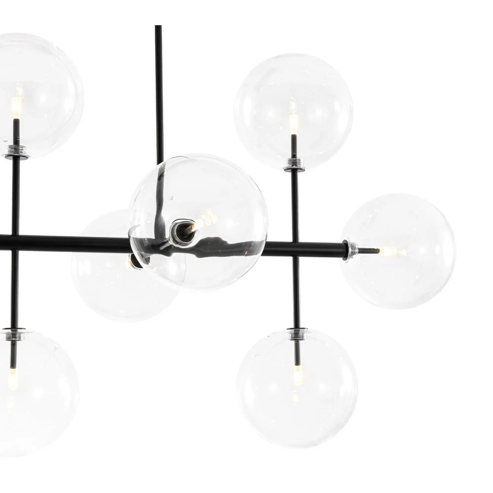 12-Light Sputnik Glass Globe Bubble Linear Island Chandelier - Image 10