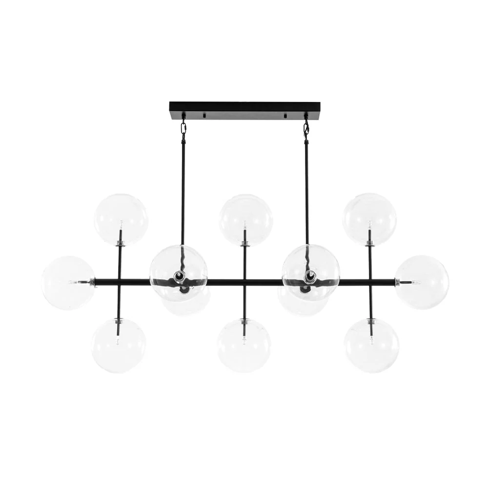 12-Light Sputnik Glass Globe Bubble Linear Island Chandelier - Image 7