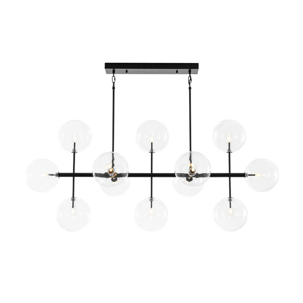 12-Light Sputnik Glass Globe Bubble Linear Island Chandelier - Image 8