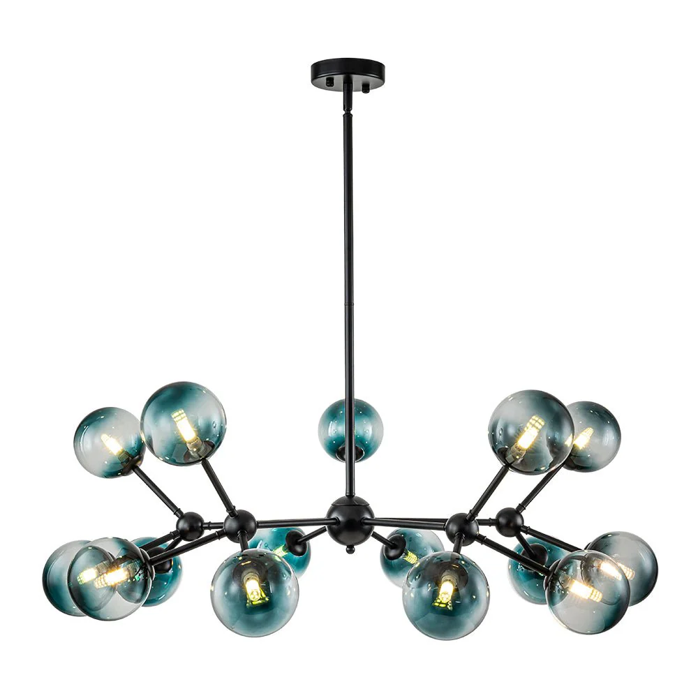 15-Light Blue Glass Globe Bubble Sputnik Branch Chandelier - Image 11