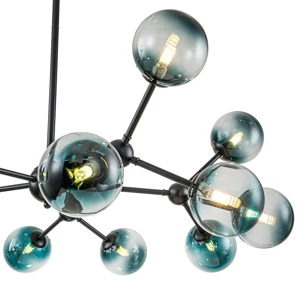 15-Light Blue Glass Globe Bubble Sputnik Branch Chandelier - Image 15