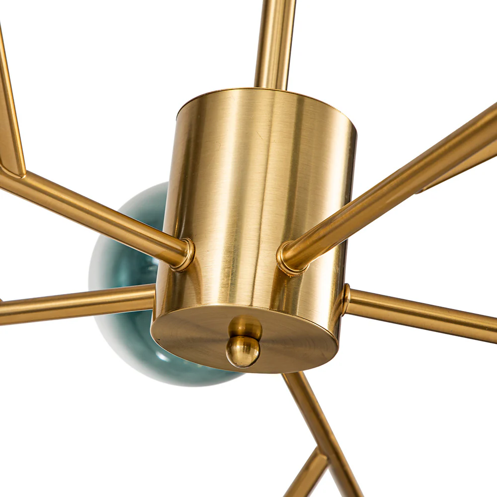 15-Light Branch Blue Glass Globe Bubble Chandelier - Image 10