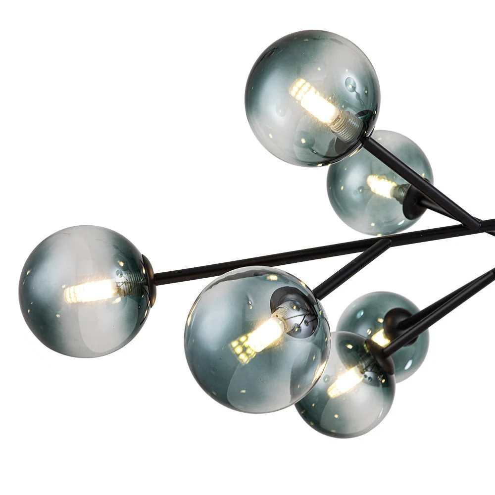 15-Light Branch Blue Glass Globe Bubble Chandelier - Image 11