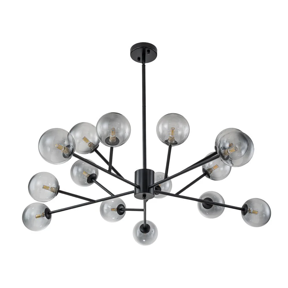 15-Light Branch Smoked Glass Globe Bubble Chandelier - Image 11