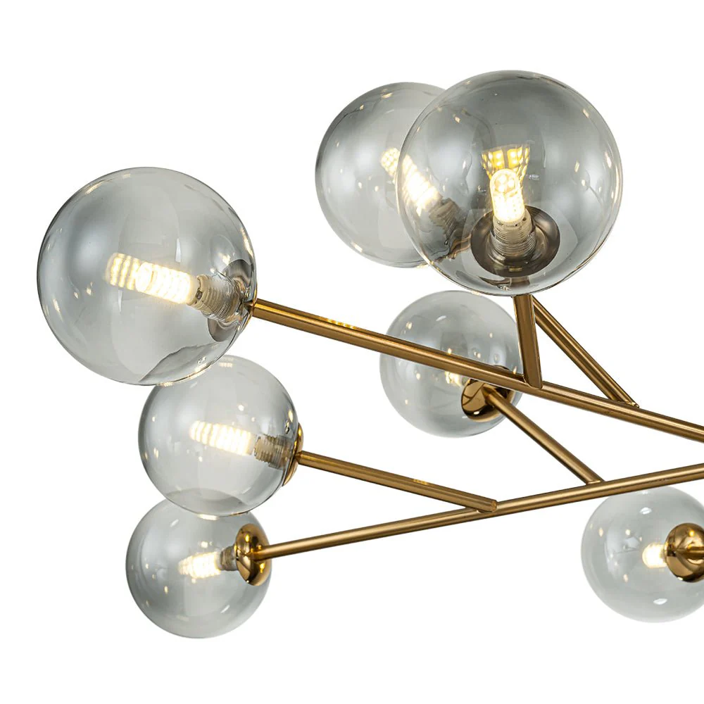 15-Light Branch Smoked Glass Globe Bubble Chandelier - Image 12