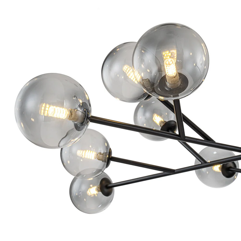15-Light Branch Smoked Glass Globe Bubble Chandelier - Image 13