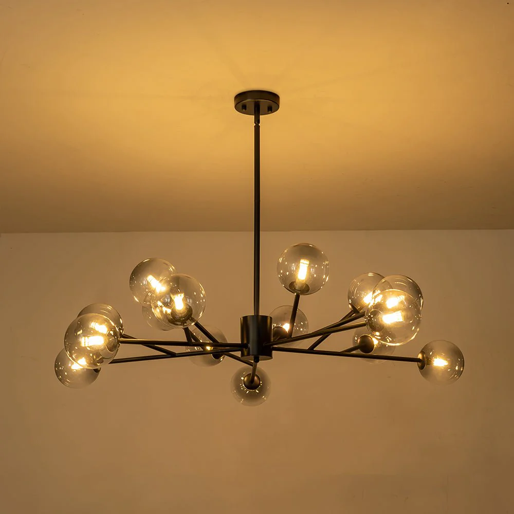 15-Light Branch Smoked Glass Globe Bubble Chandelier - Image 15