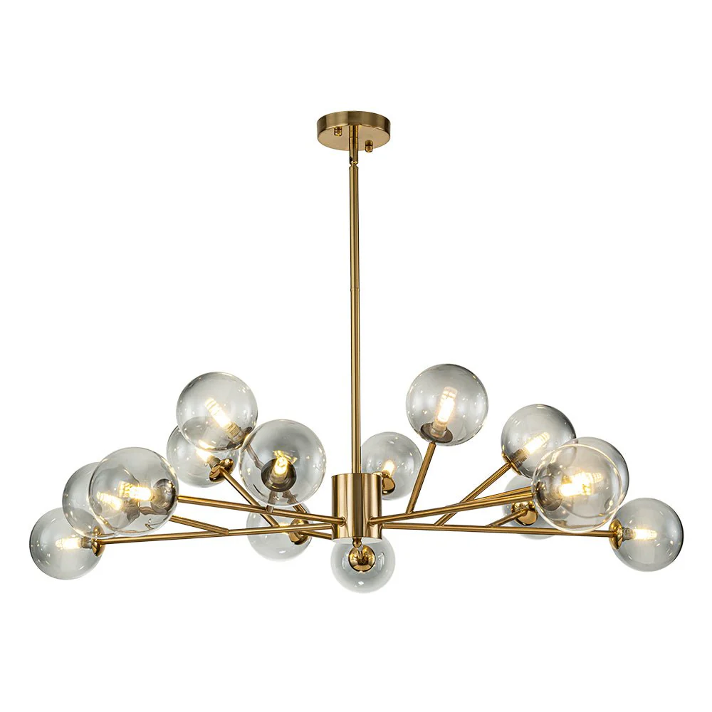15-Light Branch Smoked Glass Globe Bubble Chandelier - Image 4