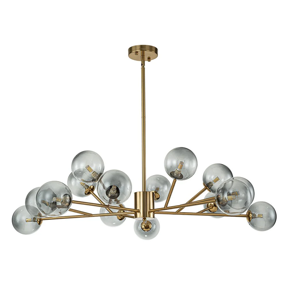 15-Light Branch Smoked Glass Globe Bubble Chandelier - Image 5