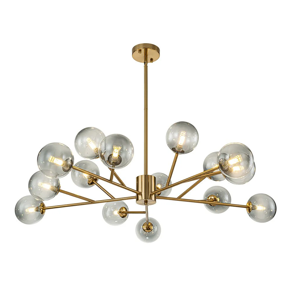 15-Light Branch Smoked Glass Globe Bubble Chandelier - Image 6