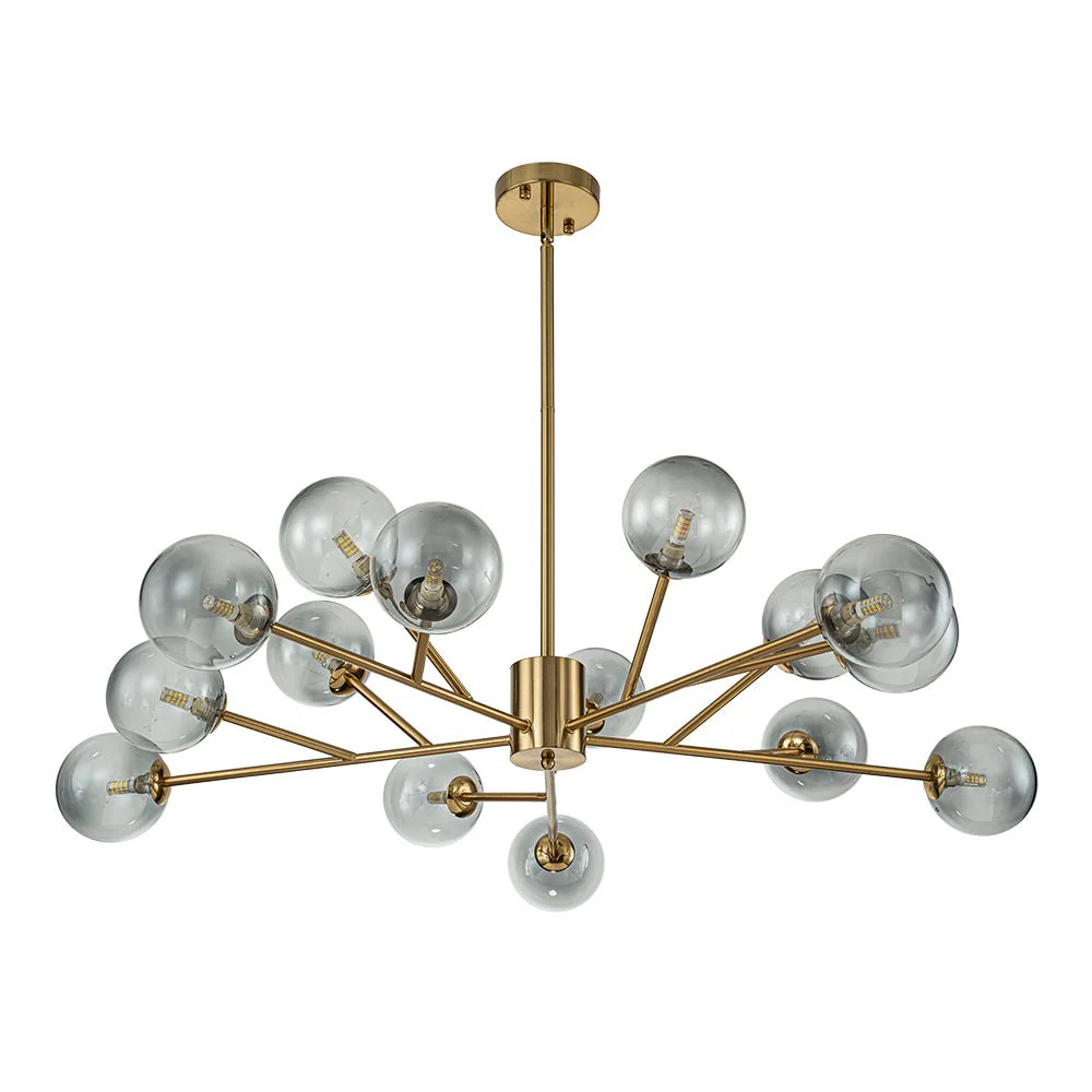 15-Light Branch Smoked Glass Globe Bubble Chandelier - Image 7