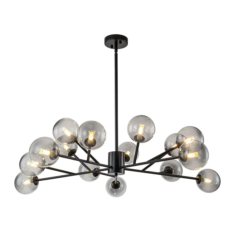 15-Light Branch Smoked Glass Globe Bubble Chandelier - Image 8