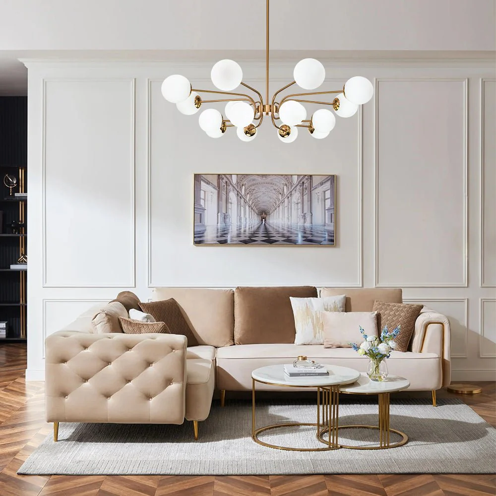 16-Light Frosted Glass Globe Bubble Sputnik Chandelier - Image 2