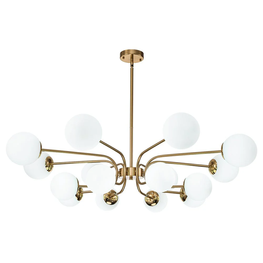 16-Light Frosted Glass Globe Bubble Sputnik Chandelier - Image 4