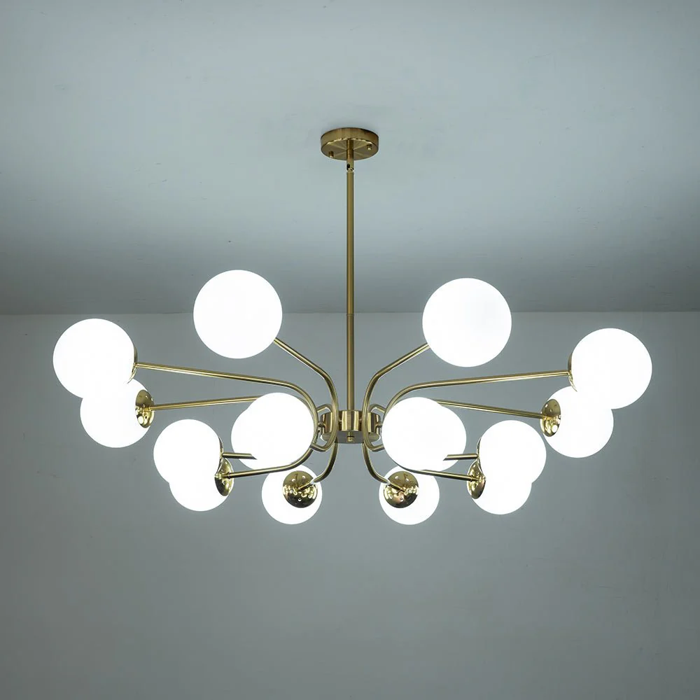 16-Light Frosted Glass Globe Bubble Sputnik Chandelier - Image 8