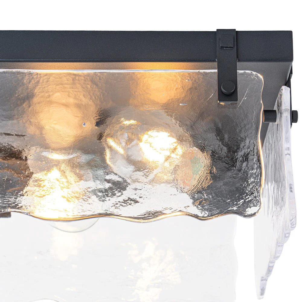 2-Light Clear Textured Glass Square Flush Mount - Image 12