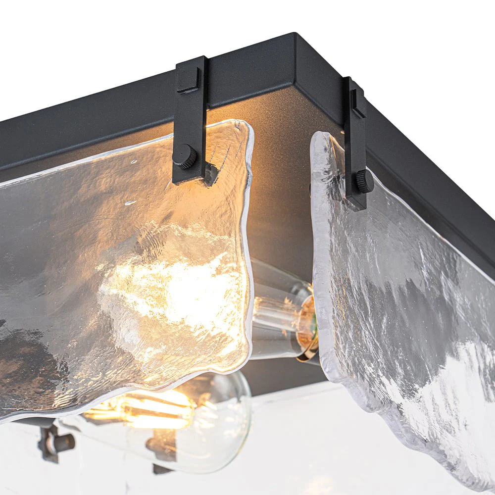2-Light Clear Textured Glass Square Flush Mount - Image 13