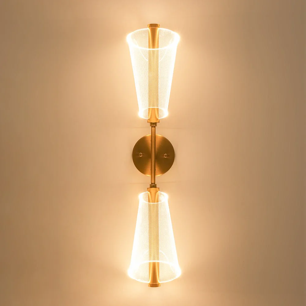 2-Light Dimmable LED Up Down Conical Vanity Wall Sconce - Image 10