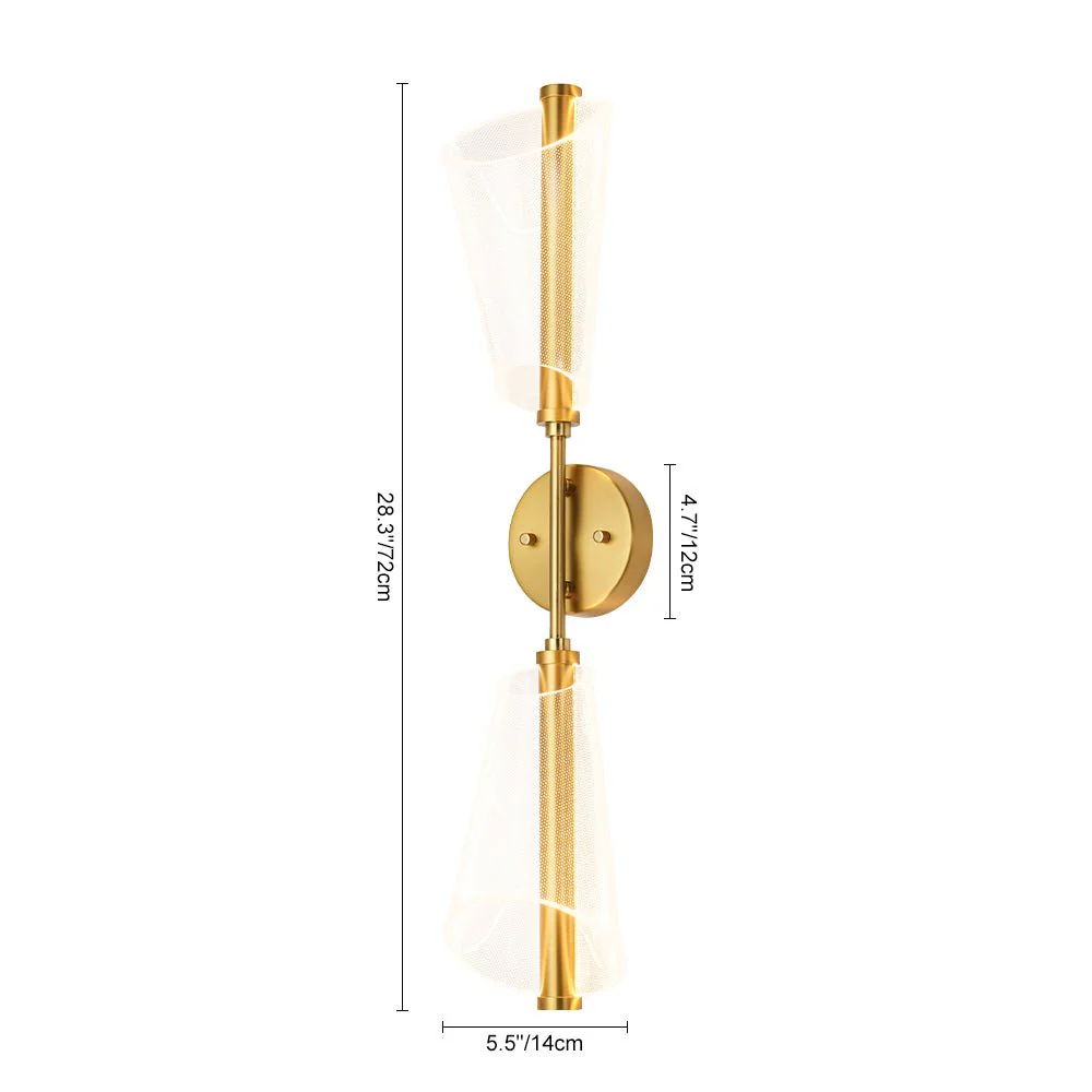 2-Light Dimmable LED Up Down Conical Vanity Wall Sconce - Image 11